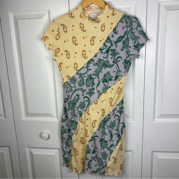 Floral Patchwork Dress in Yellow and Green - Picture 1 of 7